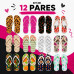 Kit 12 Pares Chinelos Femininos Variados Kit 12 Pares Chinelos Femininos Variados
