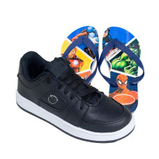 Tênis Infantil Gaelzim Skatista + Chinelo Infantil Heróis Tênis Infantil Gaelzim Skatista + Chinelo Infantil Heróis