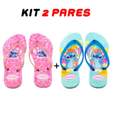 Kit 2 Chinelos Infantil Menina Havaianas Stitch Kit 2 Chinelos Infantil Menina Havaianas Stitch