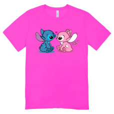 Camisa Feminina Baby Look Stitch and Angel Camisa Feminina Baby Look Stitch and Angel